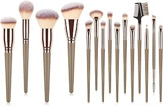Kit de Pincéis de Maquiagem 15 Peças - Cerdas Sintéticas Macias - Completo para Todos os Tipos de Make (Ouro rosa)