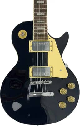 MXT Guitarra Elétrica Les Paul Clássica, Preta, 2 Captadores Duplos, Escala 62,8cm, Ponte Fixa