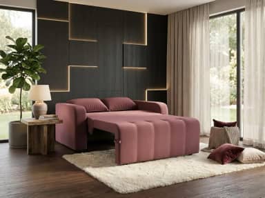 Sofa Cama Amora New 3 Lugares Suede Veludo Sofisticado (Rosê)