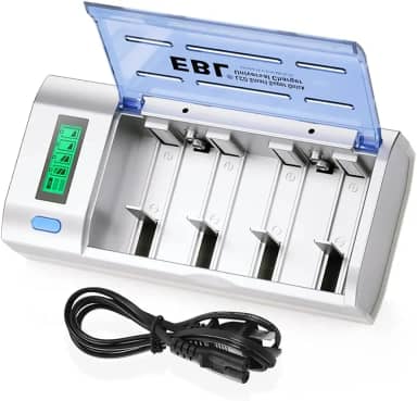 MPOWER - Carregador Rápido Inteligente LN-2605UR para Pilhas AA, AAA, C e D Recarregáveis Ni-MH Ni-CD - Bivolt Automático com Proteção Contra Sobrecarga