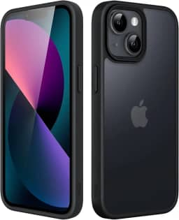 JETech Capa Fosca para iPhone 13 6,1 Polegadas, Case Proteção Contra Quedas de Grau Militar à Prova de Choque, Capinha Traseira Translúcida Fosca para Telefone, Anti-Impressão Digital (Preto)