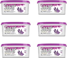 Kit 6 Unid de Evita Mofo Desumidificador Anti Mofo Secar 80g Lavanda