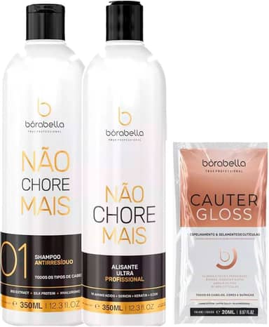 Kit Escova Progressiva Não Chore Mais, 350ml- Borabella