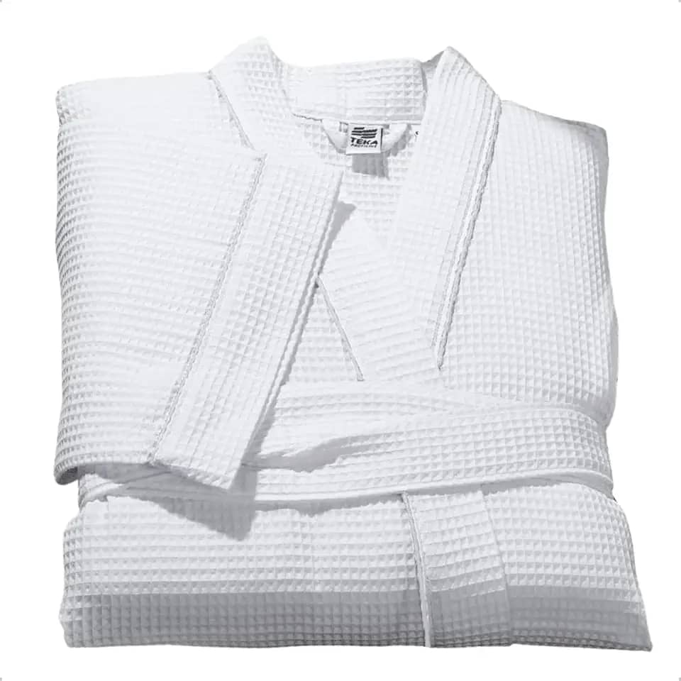 Roupão De Banho Branco Unissex Algodão Piquet Profissional Hotel Teka