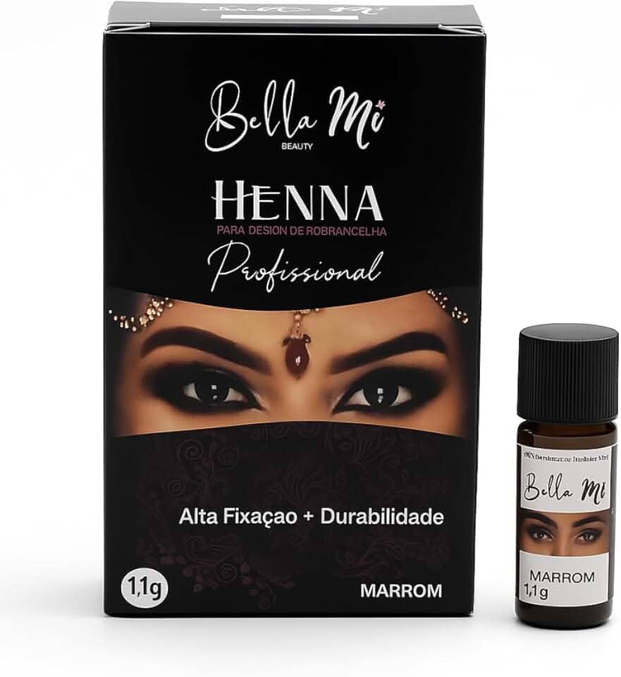 Henna para Sobrancelhas Bella Mi Definição Preenchimento e Durabilidade Profissional Marrom