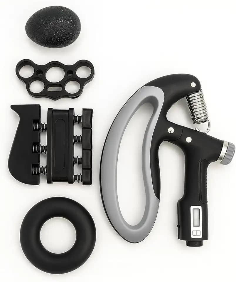 Hand Grip Exercitador de Mãos e Dedos Ajustável 5 a 100kg Para Força Resistência Fisioterapia e Reabilitação Com Contador