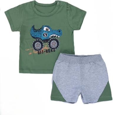 Conjunto Bebê Menino Camiseta Manga Curta Estampada e Bermuda Loja Era Uma Vez – Conforto e Estilo para o Verão