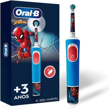 Oral-B Escova de Dente Elétrica Infantil Marvel Homem-Aranha, 4 adesivos