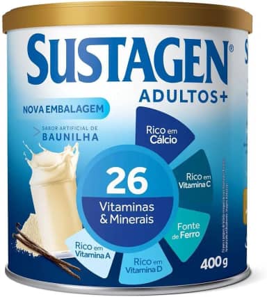 Sustagen N&E Complemento Alimentar Sustagen Adultos+ Sabor Baunilha - Lata 400G