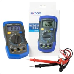 Multímetro Digital Profissional Portátil Automático com Iluminação - Corrente Ac - Dc Tensão 200M~600V - Acompanha Bateria 9V e 2 Pontas de Prova Teste Bipe (AZUL)