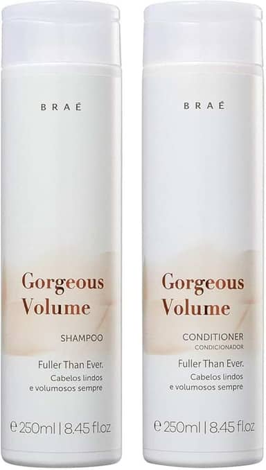 Kit Shampoo e Condicionador Braé Gorgeous Volume - Volume Sem Pesar, Maciez Profissional e Brilho Espelhado, Cabelo Mais Encorpado