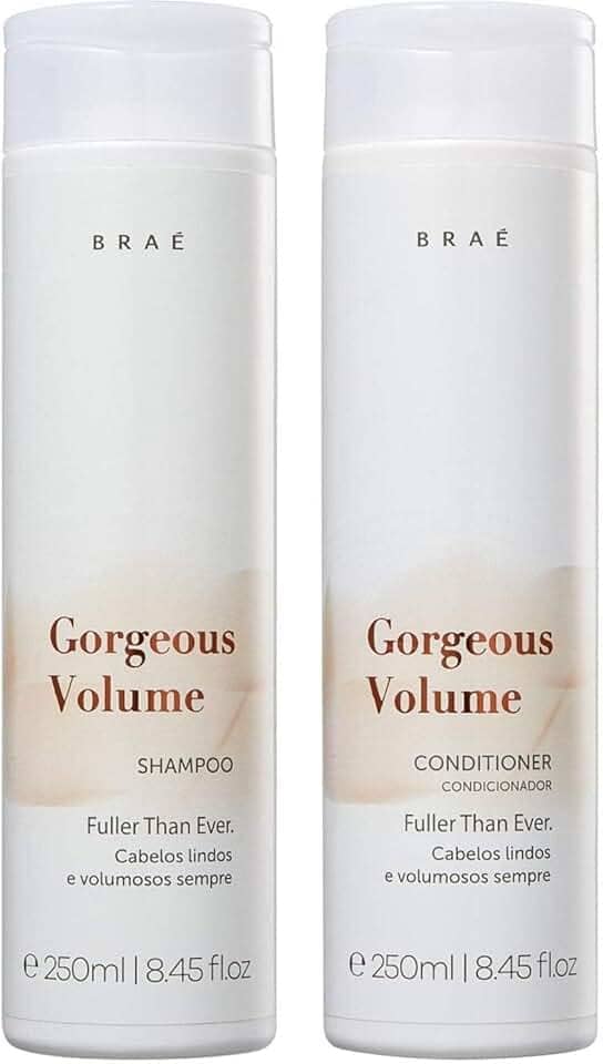 Kit Shampoo e Condicionador Braé Gorgeous Volume - Volume Sem Pesar, Maciez Profissional e Brilho Espelhado, Cabelo Mais Encorpado