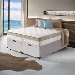 Cama Box Baú com Colchão de Molas Ensacadas Pillow In - Anjos - Premium Dream (Queen)