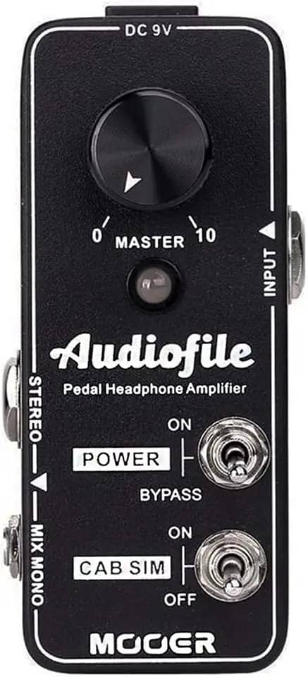 MOOER Audiofile Amplificador de fone de ouvido analógico, acesso a circuitos de efeitos, buffer/boost de limpeza para guitarra elétrica/baixo