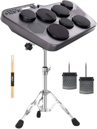 Bateria Eletrônica Portátil 7 Pads Voik BEAT-70 Com Suporte