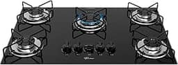 FISCHER COOKTOP À GÁS 5 BOCAS FIT LINE TREMPE ARAMADO MESA VIDRO PRETO BIVOLT 36360-102676