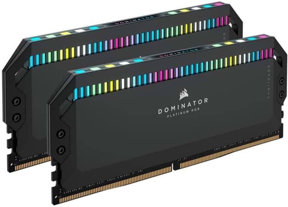 CORSAIR DOMINATOR PLATINUM RGB DDR5 RAM 32GB (2x16GB) 5600MHz CL36 Intel XMP iCUE Memória de computador compatível - Preto (CMT32GX5M2B5600C36)