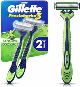 Aparelho de Barbear Descartável Gillette Prestobarba3 Sensitive 2 Unidades