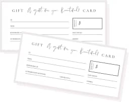 Vales de presente em branco | Pacote com 30 | Cartão de presente de tamanho de 9,5 x 21 cm | Vale de presente para pequenas empresas, vale de oferta, voucher, cupão | Design preto e branco