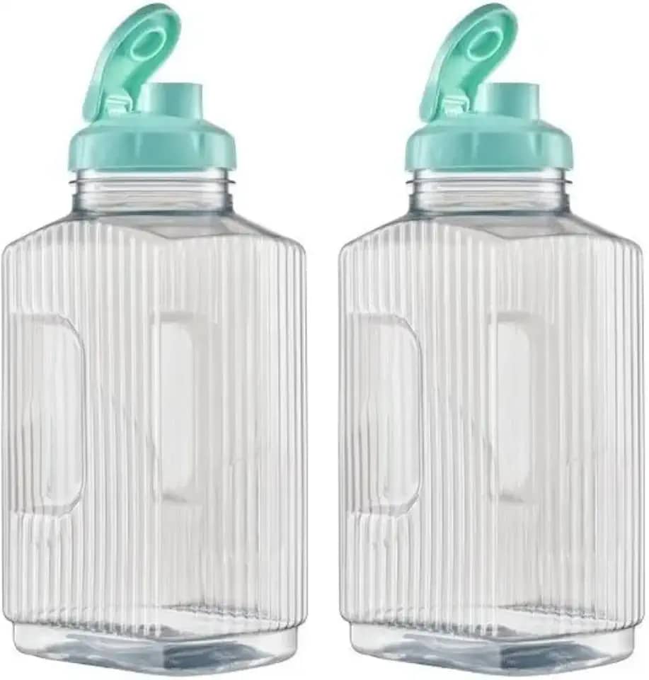 2 Jarra Garrafa De Água Suco Geladeira Tampa Higiênica 1,7l (Tifani)