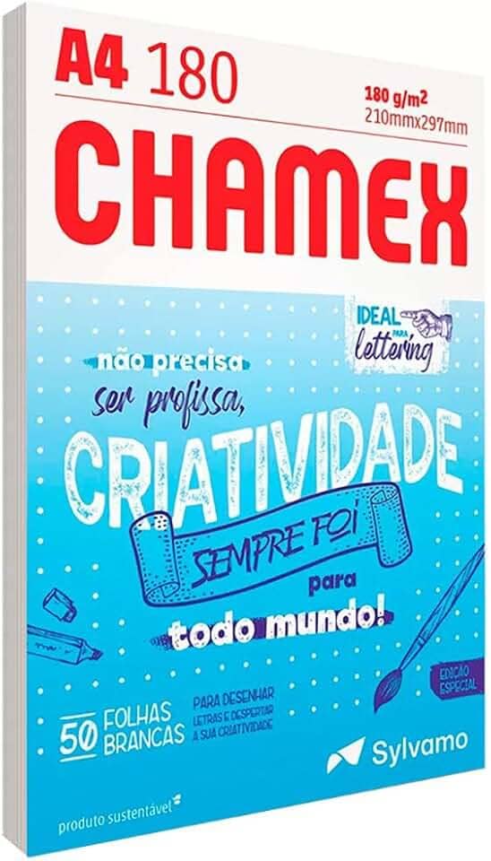 Papel sulfite Lettering A4 180g 210x297 com 50 folhas - Chamex