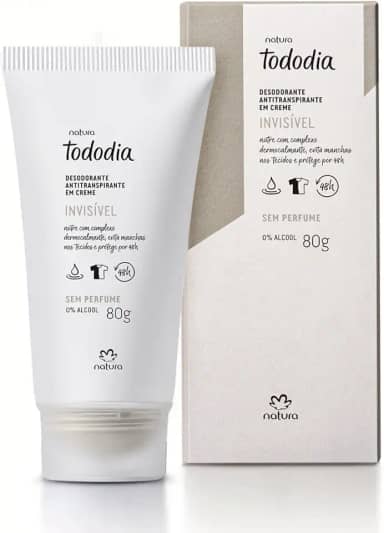 NATURA TODODIA DESODORANTE CREME SEM PERFUME INVISIVEL 80G
