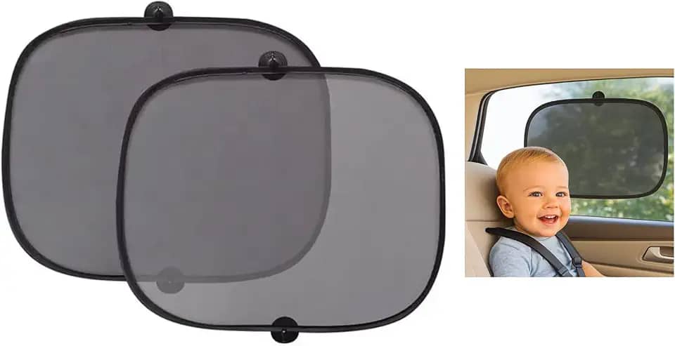 Protetor Solar para Carro com Ventosas, Quebra sol para carro criança, Protetor Solar Retrátil, Dobrável e Fácil de Instalar