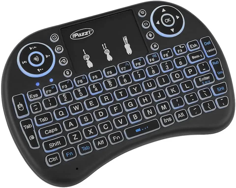 Mini Teclado Sem Fio Iluminado com Touchpad – Controle Total para Smart TV, PC, Console e Mais
