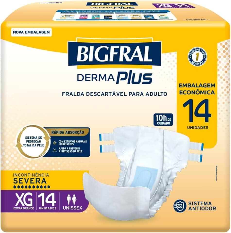 Fralda Bigfral Derma Plus Econômica XG 14 Unidades