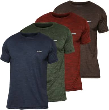 Kit 4 Camisetas Masculinas Dry Fit Malha Fria Manga Curta para Academia Fitness Gola Redonda