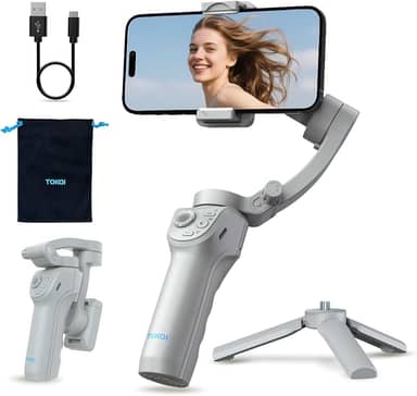 Estabilizador para Celular de Três Eixos, Controle Remoto Desmontável, Estabilizador Inteligente Portátil Plegável para Android e iPhone, Ideal para YouTube, TikTok (M01)