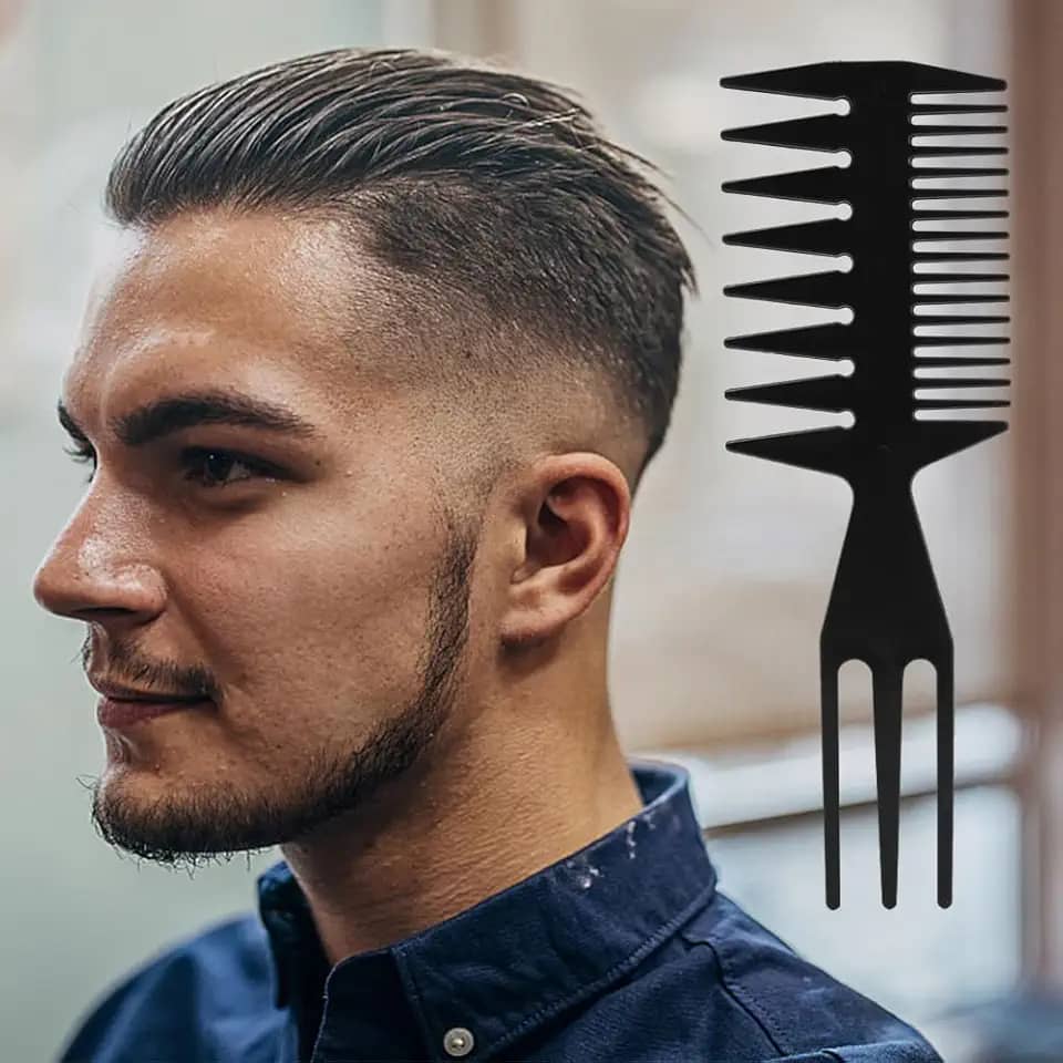 1 Pente masculino largo para desembaraçar as costas grandes para cabelos cacheados molhados ondulados e grossos salão de beleza ferramenta de penteado, 19,7 x 6,6 x 0,3 cm