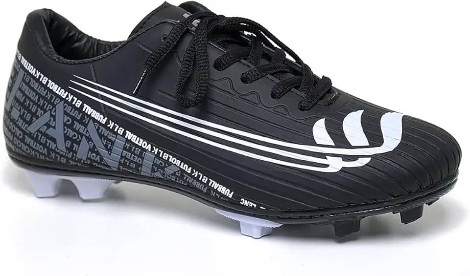 Chuteira de Campo Preta Blank Star Cano Baixo com Solado Costurado Original