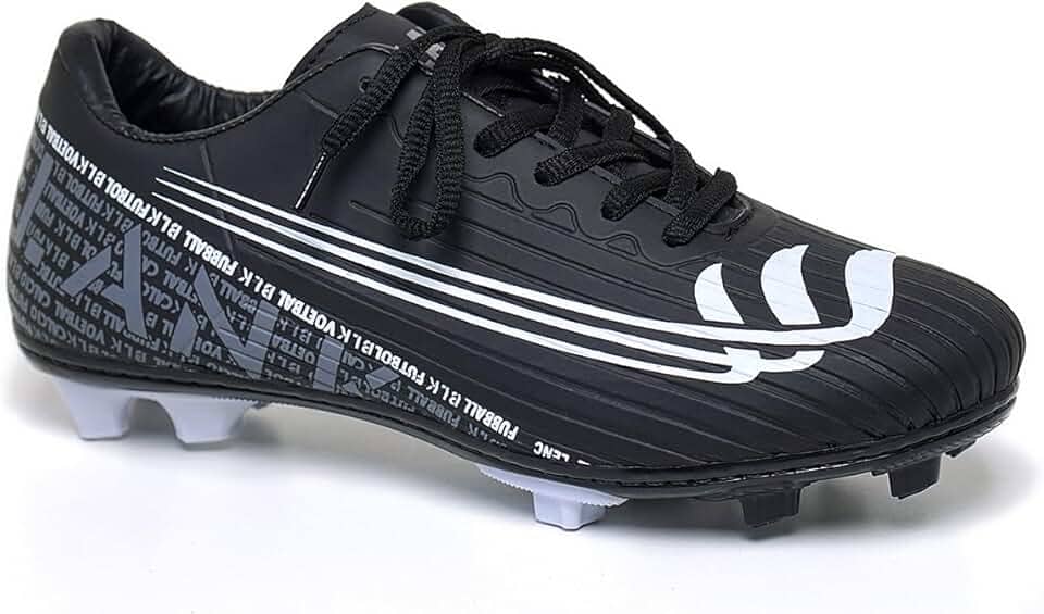 Chuteira de Campo Preta Blank Star Cano Baixo com Solado Costurado Original