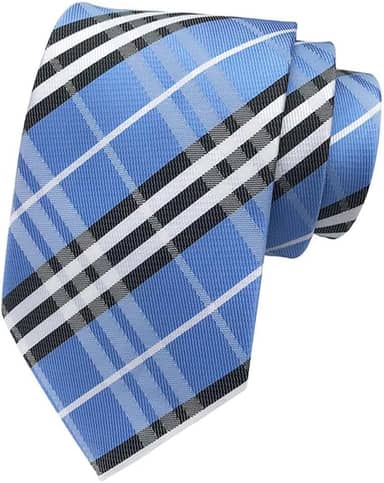 Gravata masculina xadrez/listrada de 8 cm de largura Jacquard clássica para negócios, casamento, dança, formatura, xadrez