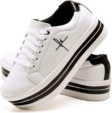 Tênis Feminino Bordado Fé Salto Plataforma Anabela Macio