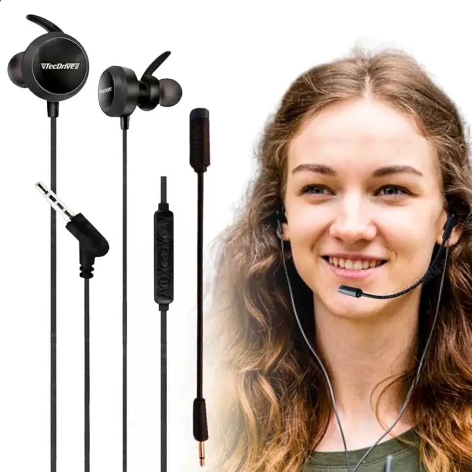Fone De Ouvido Gamer In-ear Com Microfone Flexível Ajustável Removível L26 Preto Aula Online Ead Compatível Com Celular Pc Console Notebook Jogos Online Musica Podcast