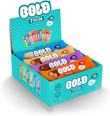 Barra de Proteína BOLD Snacks Thin Mista (12g de Proteína) - Caixa com 12 unidades