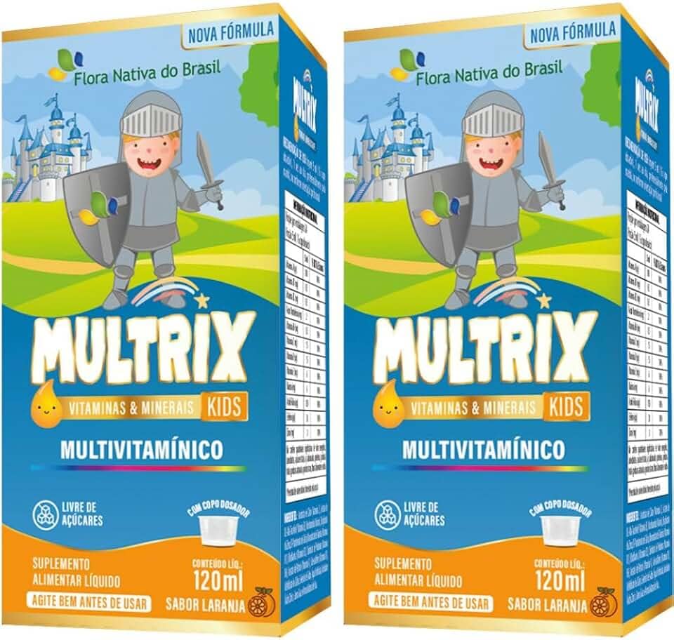 KIT 2X MULTRIX (Xarope Infantil com Vitaminas de A a Z) 120ml - Flora Nativa Sabor:Laranja