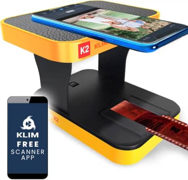 KLIM Scanner de filme móvel K2 35 mm NOVO + scanner de slides positivo e negativo + scanner de fotos para digitalizar + scanner de slides + sua própria estação de desenvolvimento doméstico +