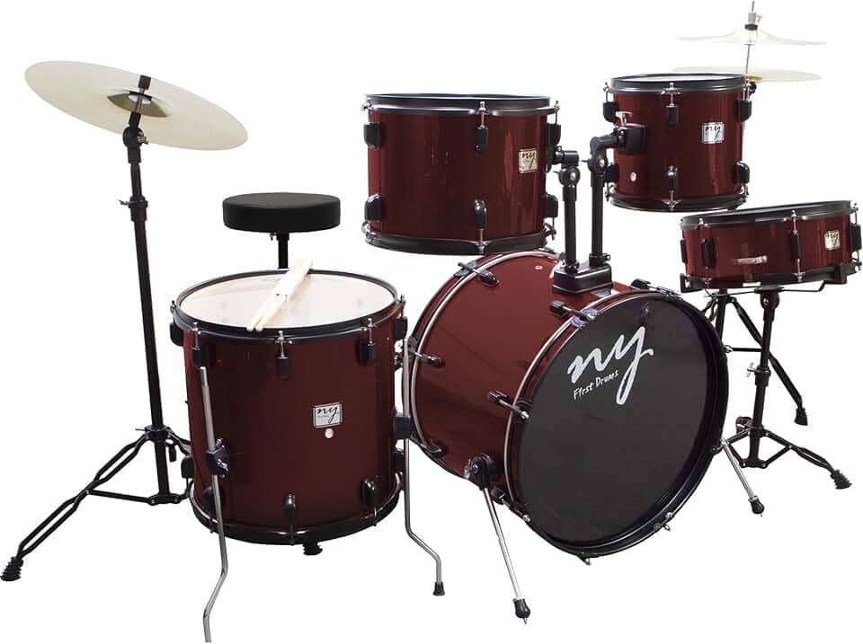 Bateria Acústica 2T EWR Vinho com Banco NY F1rst