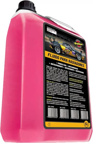 Melhor Fluido Aditivo para Radiador Rosa, Pronto para Uso, 5 Litros, Anticongelante e Refrigerante para Arrefecimento BraClean Premium
