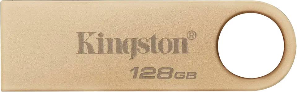 Kingston DataTraveler SE9 Geração 3-128 GB - Leitura de 220 MB/s - Metal - USB 3.2 Geração 1 - Ouro