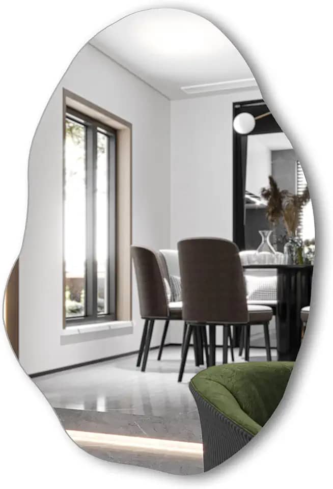 Espelho Decorativo Orgânico Lapidado 90x60 Moderno - com suporte para fixação