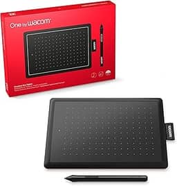 Mesa Digitalizadora One By Wacom CTL472, Pequena, Pen LP-190K, Preto e Vermelho