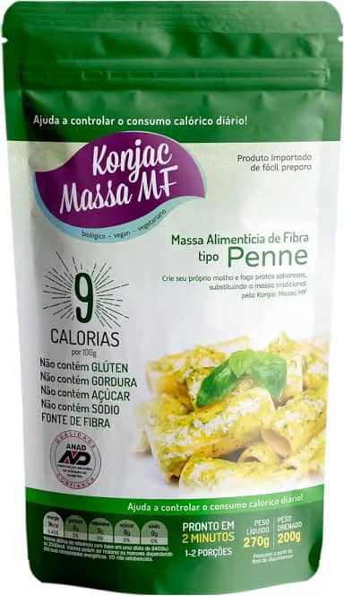 Konjac Massa MF Macarrão Penne Zero Carboidrato Konjac Massa Mf 270G