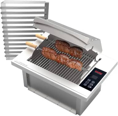 Churrasqueira Cooktop Elétrica Digital de embutir 70x48x30cm 220V Cinza