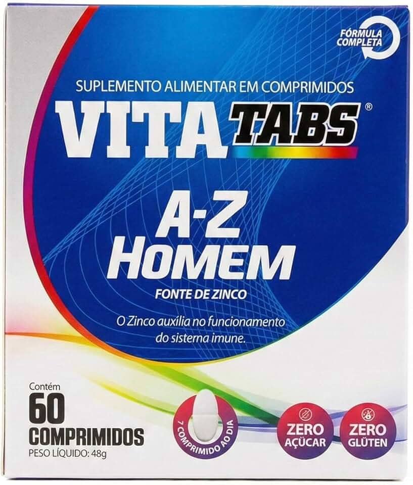 Vitatabs A-Z Homem 60 Comprimidos Suplemento Multivitamínico Masculino Com Vitaminas E Minerais Uso Diário