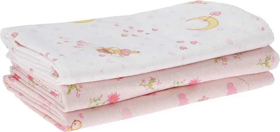 Cueiro Estampado, Papi Textil, Rosa, 1.0mx80cm, Pacote de 3