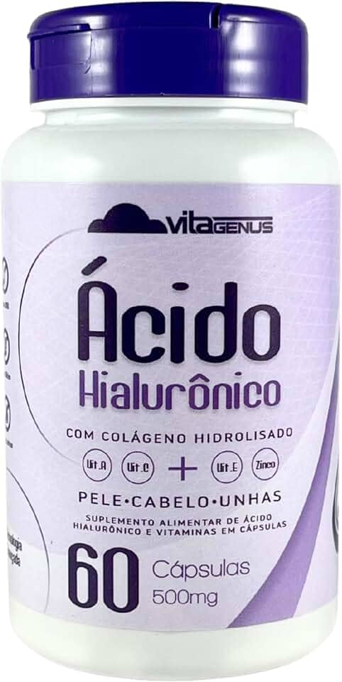 Ácido Hialurônico Colágeno Hidrolisado 60 Cápsulas Suplemento em Cápsulas VitaGenus
